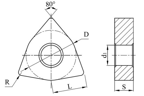 Schneidplatten/ Drehwendeschneidplatten für Edelstahl, negativ