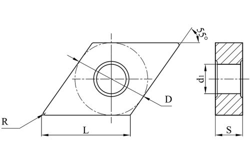 Schneidplatten/ Drehwendeschneidplatten für Edelstahl, negativ